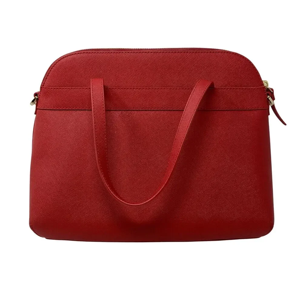 Kate Spade Kirk Park Saffiano Leather Julita Bow Satchel Red Crossbody Strap